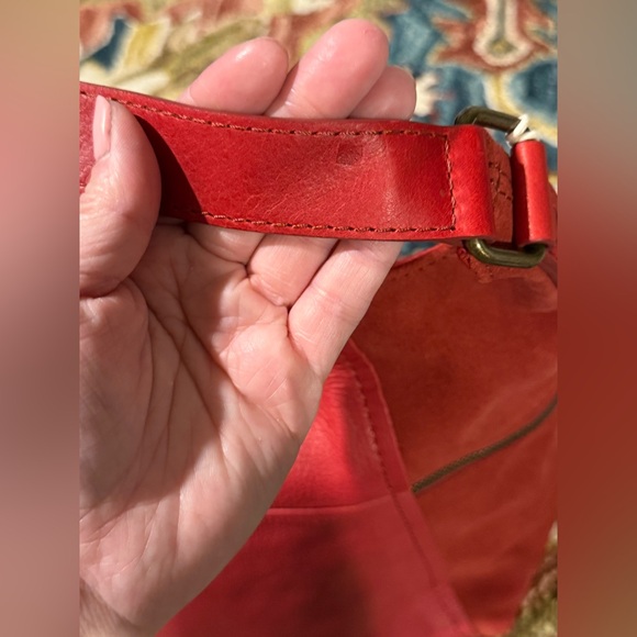 American Leather Co. Red Leather & Suede Handbag - NWT - Picture 11 of 13